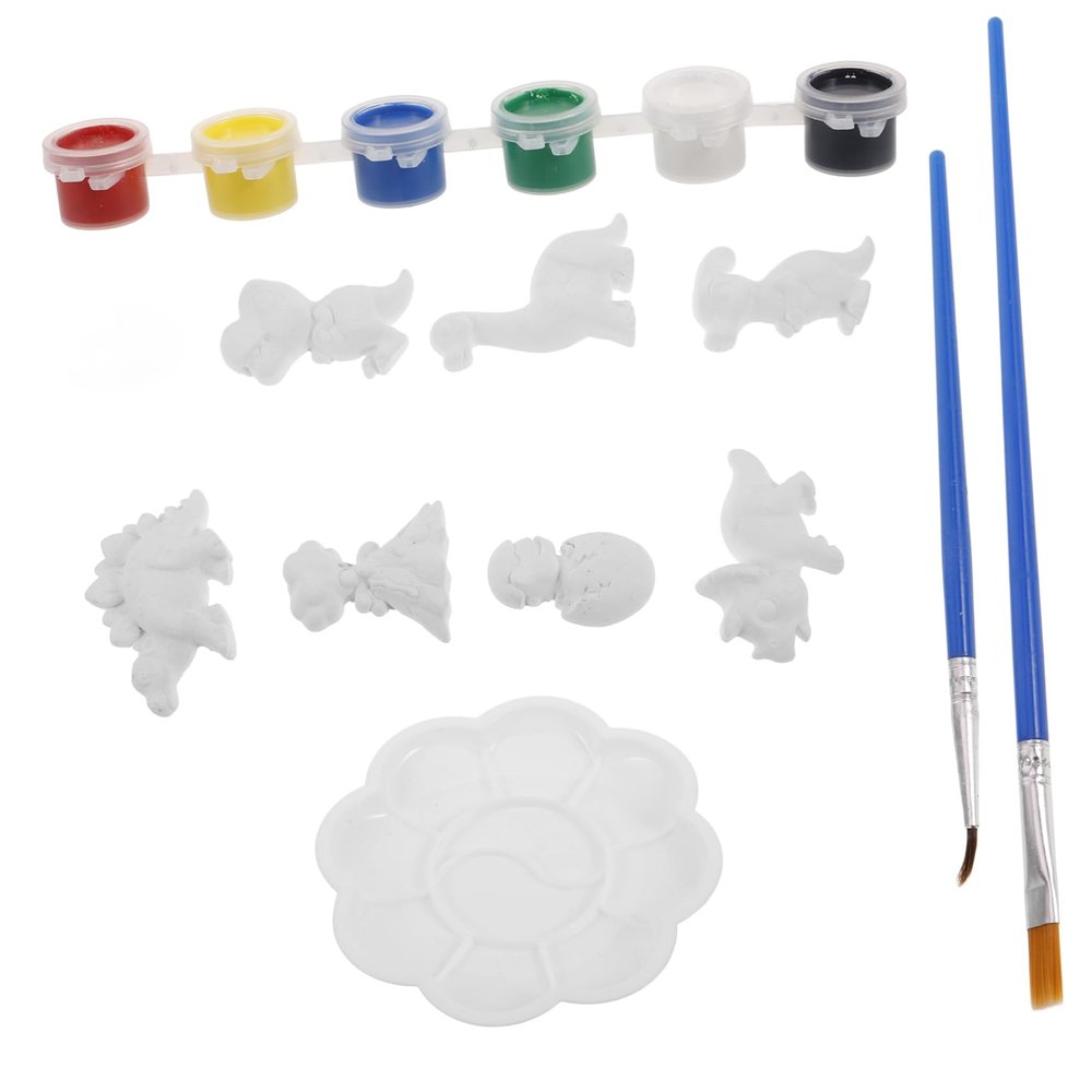 Kisangel Dinosaur Party Favors Paintable Plaster Dolls Unpainted DIY Figurines Boy Girl Painting Craft for Boys