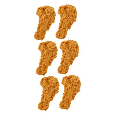 Abaodam 6pcs Realistic Fake Fried Chicken Legs Lifelike Drumstick Props for Kitchen Home Decor Prank Decoration Photography Accessories Material