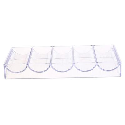 BESTonZON 1pc Acrylic Poker Chips Storage Box Chip Tray Organizer for Tidy Tables Lightweight Design for and Practical Storage