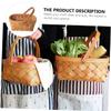 ABOOFAN 1pc Portable Wood Chip Fruit Basket Small Woven Home Storage Basket for Vegetables Stylish Organizer Handle for Easy Carrying Elegant Design view 2