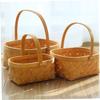 ABOOFAN 1pc Portable Wood Chip Fruit Basket Small Woven Home Storage Basket for Vegetables Stylish Organizer Handle for Easy Carrying Elegant Design view 3