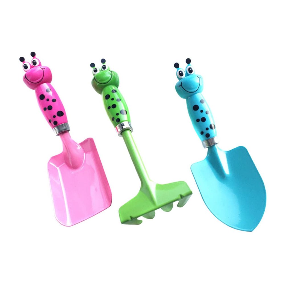 LIOOBO Cartoon Shovel Rake Set Boys and Girls Garden Tools Plastic Handles for Boys Girls