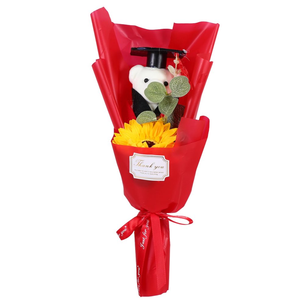 ABOOFAN Soft Graduation Bear Flower Bouquet Tiny Stuffed Animal Bouquet for College Decor
