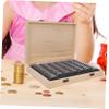 ARTIBETTER Wooden Coin Capsules Holder Case Collector Box Coins Storage Commemorative Display Organizer view 4