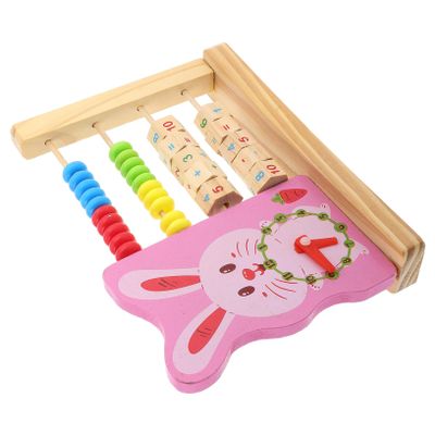 CIYODO Early Learning Toy Kids Wooden Abacus Time Concept Clock Montessori Math Educational Toy