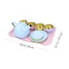 KOMBIUDA 1set Boy Girl Tea Ware Toy Mini Kitchen Kit Delicate Pretend Play Tea for Boys and Girls Tinplate Material Design Parent-boy Girl Interaction Toy view 2