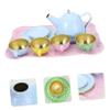 KOMBIUDA 1set Boy Girl Tea Ware Toy Mini Kitchen Kit Delicate Pretend Play Tea for Boys and Girls Tinplate Material Design Parent-boy Girl Interaction Toy view 3