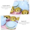 KOMBIUDA 1set Boy Girl Tea Ware Toy Mini Kitchen Kit Delicate Pretend Play Tea for Boys and Girls Tinplate Material Design Parent-boy Girl Interaction Toy view 4