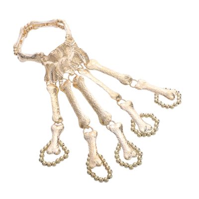 SAFIGLE Skull Fingers Bracelet for Women Gothic Skeleton Hand Chain Accessory for Halloween Costumes Lightweight for Masquerades Carnivals and Festivals