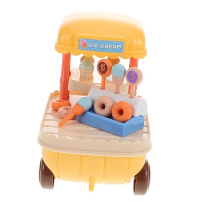 Toddmomy 1set Ice Cream Cart Playset for Boy Girl Miniature Ice Cream Truck Toy Detailed Design Safe Materials Encourages Creative Play for Boys and Girls