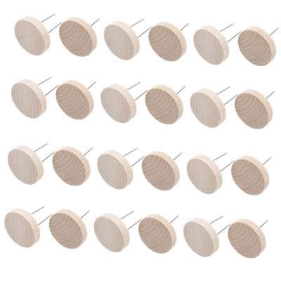 Kisangel 24pcs Wooden Doll Stand Set Dual Needle Support Frame Figures Handcrafted Base for Puppets and Animal Dolls Stable Display Holder Base
