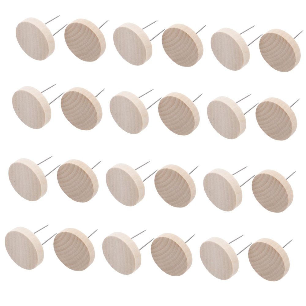 Kisangel 24pcs Wooden Doll Stand Set Dual Needle Support Frame Figures Handcrafted Base for Puppets and Animal Dolls Stable Display Holder Base