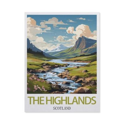 Jigsaw Puzzle 1000 Pieces for AdultsThe Highlands Scotland Vintage Travel PosterLarge Puzzle Game Artwork for Adults Teens50x70cm-CE38
