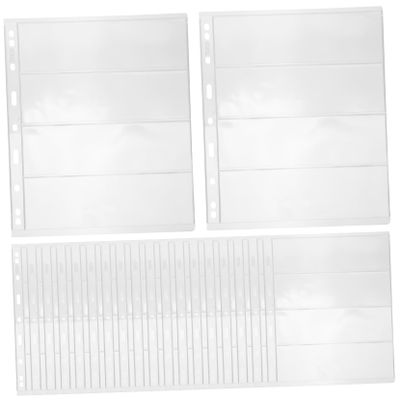 DOITOOL 20sheets Stamp Storage Pages for Binder Transparent Album Pages for Collectible Stamps and Currency Organization Row Standard Design and Protective