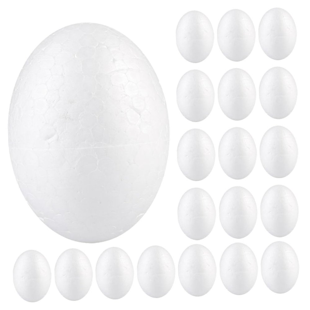 Angoily DIY Foam Eggs Crafts 50pcs Fake Chicken Eggs for Home Restaurant Decor