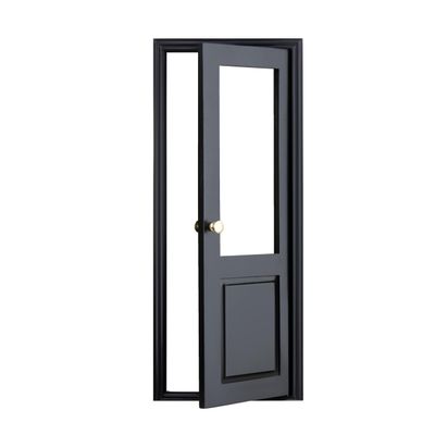1/6 Scale Wooden Dollhouse 2 Panel Door with Glass 2-Panel Design with Handles Classic Design with Glass Easy Installation Multiple Colors Available (Black Painted)