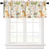 JanJCurt Cute Monkey Valance, Cartoon Zoo Funny Animals Giraffe Turtle Flowers Leaves Thermal Insulation Blackout Short Window Curtain for Kids Boys Girls Baby Bedroom Living Room, 54x18inch view 1