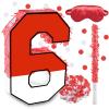 16 Inch Red and White Number 6 Pinata, Birthday Pinata with 16 Inch Piata Stick Blindfold Confetti for Kids 6th Birthday Party Decorations view 1