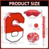 16 Inch Red and White Number 6 Pinata, Birthday Pinata with 16 Inch Piata Stick Blindfold Confetti for Kids 6th Birthday Party Decorations view 2