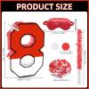 16 Inch Red and White Number 8 Pinata, Birthday Pinata with 16 Inch Piata Stick Blindfold Confetti for Kids 8th Birthday Party Decorations view 2