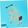 Toddmomy Mini Two-Tier Shopping Cart Toy for Boys and Girls Alloy Pretend Play Grocery Trolley with Electroplating Finish for Role Play and Imaginative Encourages Cognitive Development and view 4