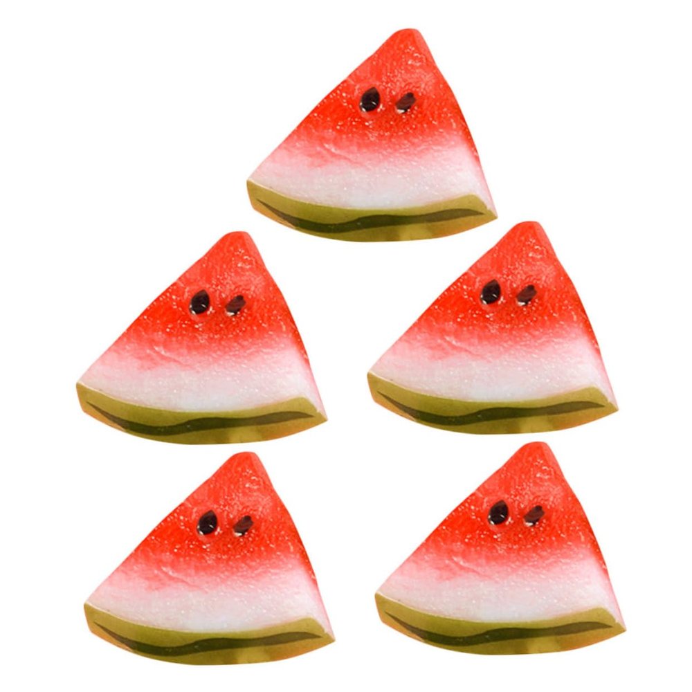 SUPVOX 5pcs Mini Watermelon Slice Props Realistic Faux Fruit Decor for Doll Houses DIY Projects and Miniature Displays Lifelike Artificial Watermelon Models