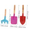 ORFOFE 3Pcs Beach Sandbox Set Rake and Shovel with Handle Outdoor Garden Tools Random Colors for Fun Playtime Sandboxes and Gardens view 2