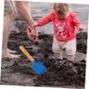 ORFOFE 3Pcs Beach Sandbox Set Rake and Shovel with Handle Outdoor Garden Tools Random Colors for Fun Playtime Sandboxes and Gardens view 3
