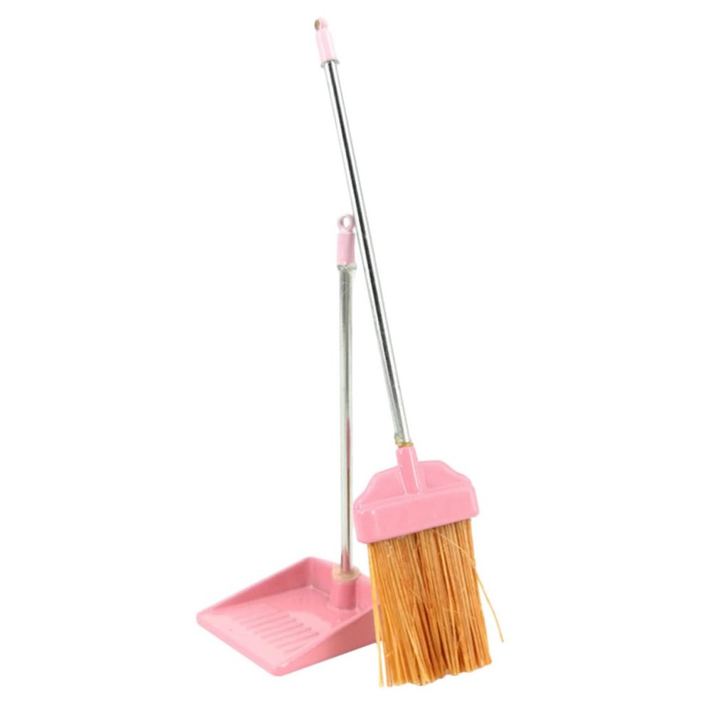 BESTOYARD 1set Miniature Broom and Dustpan Dollhouse Cleaning Tools Decor for Micro Landscapes DIY Crafts for Halloween Witch Dolls