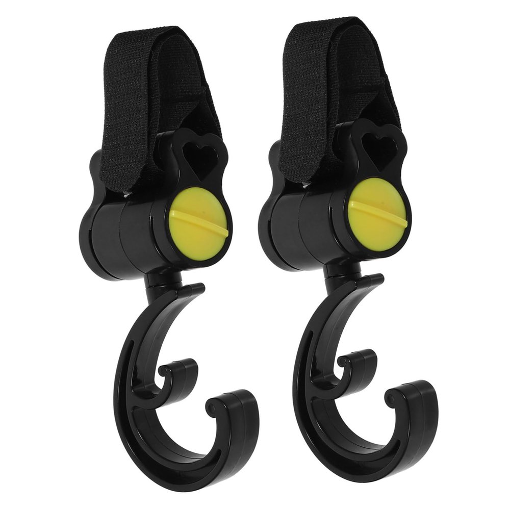Kisangel 2pcs Stroller Hooks Multi-Function Bag Hook for Stroller Sturdy Material Strong Load-Bearing Capacity No Drilling Required