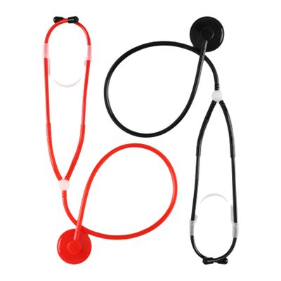 Riismen Interactive Stethoscope Toy for Kids, Doctor Pretend Play Set with Functional Design, Educational Birthday Gift Red&Black One Size