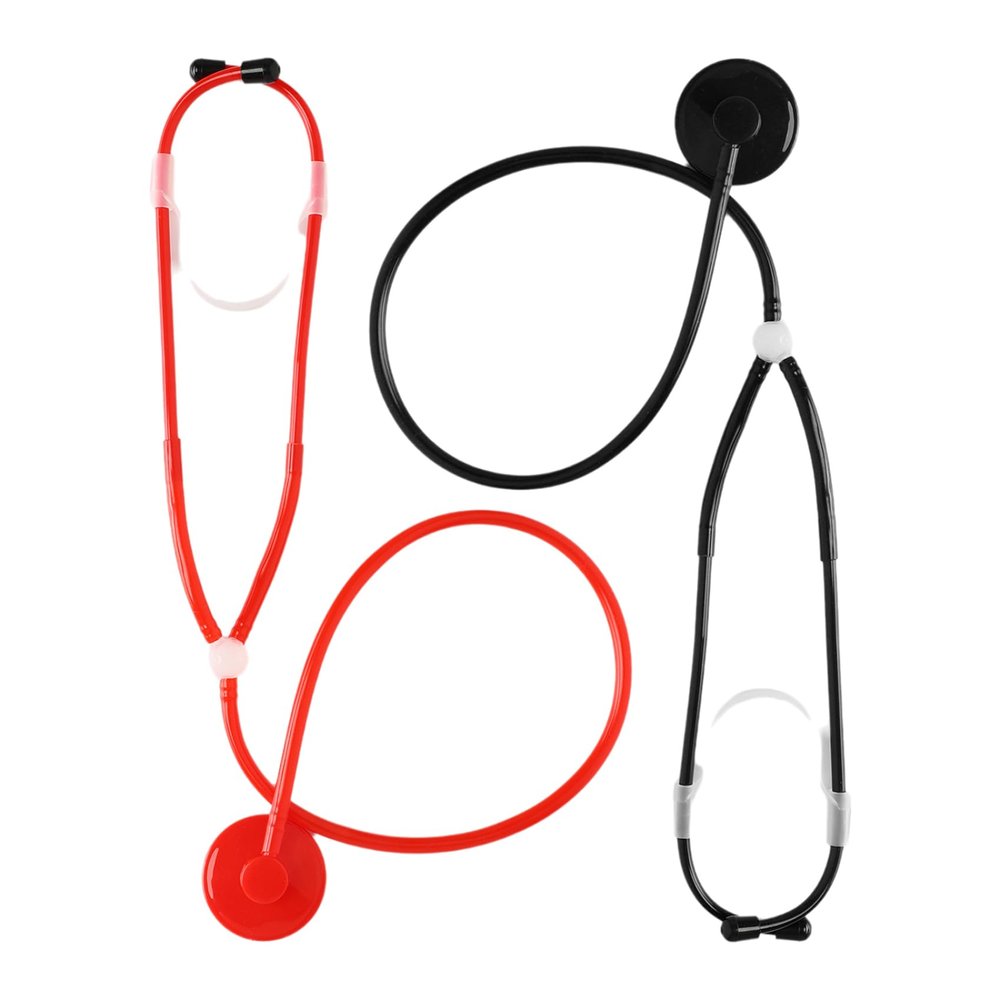 Riismen Interactive Stethoscope Toy for Kids, Doctor Pretend Play Set with Functional Design, Educational Birthday Gift Red&Black One Size
