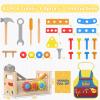Toys for 2 Year Old Boy - Wooden Kids Tool Set with Apron, Montessori Toddler Bench STEM Educational Construction Toy for Ages 2-4, Pretend Play Birthday Gifts for Girls Christmas Stocking Stuffers view 2