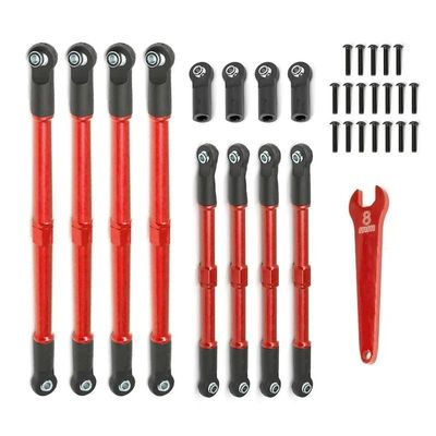 8pcs Metal Push Rod Toe Links Turnbuckle 5319X 5338R for 1/10 Traxxas Summit Revo 3.3 RC Car Upgrade Parts Accessories D251(Red)