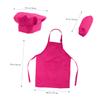 PRETYZOOM Boys and Girls Chef Costume Set Apron Hat and Cooking Sleeve Baking Painting Outfit for Ages Rose Red for Role Play and view 4