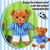 Bunnycool 2 Pcs PJ's Bear Clothes Outfit, Fit Most 12-16 Inch Bears Stuffed Clothes Pajamas Plushy for Stuffed , Pre Kindergarten Toys(Blue White,Soccer) view 4