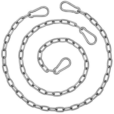 2 Pack Hanging Swing Chain with 4 Carabiners 44in, 660LB Capacity Heavy Duty Hammock Hardware Kit for Punching Bags, Swing Chairs, Indoor & Outdoor Gym (Silver, 44in, 2pcs)