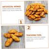 Toyvian 4pcs Realistic Simulated Chicken Wings Decorative Food Model Lifelike Photography Props for Home Decor Teaching and Display Sturdy Material Safe view 4