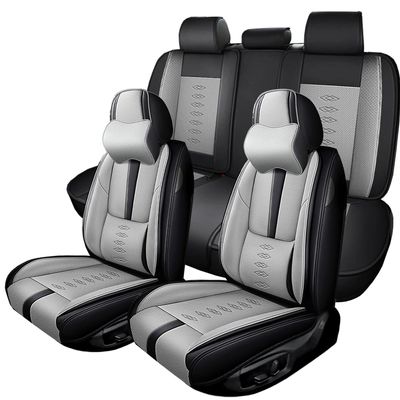 QUFEI Full Set Seat Covers for Chevy Trax 2015-2024 2025,Leather Car Seat Cover,Soft Seat Cushion Covers with Airbag,Waterproof Automobile Seat Protectors for Trax(Black Gray,Deluxe)