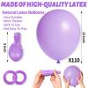 110pcs Pastel Purple Balloon 12 Inch, Pastel Purple Latex Balloons for Birthday Party Baby Shower Wedding(with 2 Ribbons). view 3