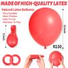 110pcs Pastel Red Balloon 12 Inch, Pastel Red Latex Balloons for Birthday Party Baby Shower Wedding(with 2 Ribbons). view 3