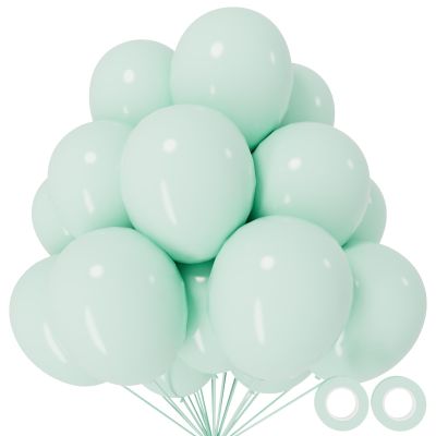 110pcs Pastel Green Balloon 12 Inch, Pastel Green Latex Balloons for Birthday Party Baby Shower Wedding(with 2 Ribbons).