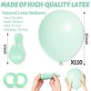 110pcs Pastel Green Balloon 12 Inch, Pastel Green Latex Balloons for Birthday Party Baby Shower Wedding(with 2 Ribbons). view 3