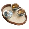 Liuyin fish playing with green, high-end anti-scalding tea bowl for home use - one lid, two cups [ box] + begonia plate view 1