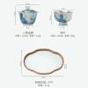 Liuyin fish playing with green, high-end anti-scalding tea bowl for home use - one lid, two cups [ box] + begonia plate view 4