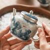 160Ml/5.5oz Liu Yin Fish Play Green, Home High-end Chinese Teapot - Green Pattern One Pot Two Cups + Begonia Plate view 3