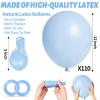 110pcs Pastel Blue Balloon 12 Inch, Pastel Blue Latex Balloons for Birthday Party Baby Shower Wedding(with 2 Ribbons). view 3