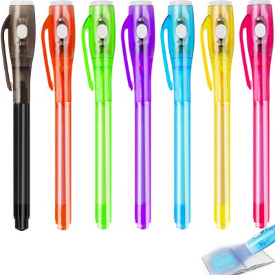 Daemson 7PCS Invisible Ink Pens with UV Light 7 Colors Spy Pens for Secret Messages  Fun Party Favors, Halloween, Christmas, Stocking Stuffers, Treasure Hunt, Classroom & Birthday Gifts