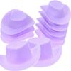 10Pcs Miniature Cowboy Hat Set for 1:12 Scale Dollhouse, Purple Western Party Decorations, Wine Bottle Toppers and Cowgirl Theme Crafts, Durable Plastic DIY Hats view 1
