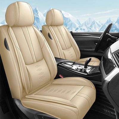 NCCLOVELY Car Seat Covers for Volvo S90 2017-2024 2025,Waterproof Leather Seat Covers 2-Seats Standard,Interior Accessories with Airbag,Automobile Seat Cover Sets for S90(Beige)